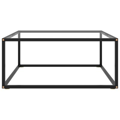 vidaXL Table basse Noir avec verre trempé 80x80x35 cm