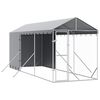 vidaXL Chenil d'ext&eacute;rieur pour chiens avec toit argent&eacute; 2x6x2,5 m