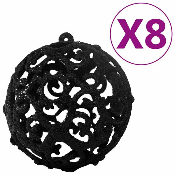 vidaXL Ensemble de boules de No&euml;l 100 pcs Noir