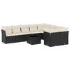 vidaXL Salon de jardin 10 pcs avec coussins noir r&eacute;sine tress&eacute;e
