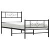 vidaXL Cadre de lit m&eacute;tal sans matelas avec pied de lit noir 100x190cm