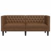 vidaXL Canapé à 2 places Chesterfield marron similicuir daim