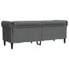 vidaXL Canap&eacute; Chesterfield 3 places gris fonc&eacute; tissu