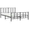 vidaXL Cadre de lit m&eacute;tal sans matelas avec pied de lit noir 150x200cm