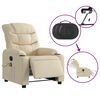 vidaXL Fauteuil inclinable de massage électrique crème tissu