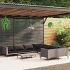 vidaXL Salon de jardin 9 pcs avec coussins R&eacute;sine tress&eacute;e Gris fonc&eacute;