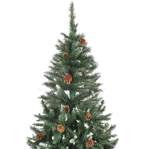 vidaXL Arbre de No&euml;l artificiel pr&eacute;-&eacute;clair&eacute; et boules 210 cm