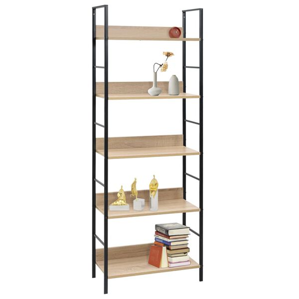 vidaXL Bibliothèque à 5 niveaux chêne 60x27,6x158,5 cm bois ingénierie