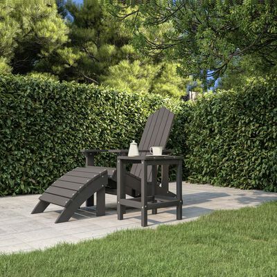 vidaXL Table de jardin Adirondack Anthracite 38x38x46 cm PEHD