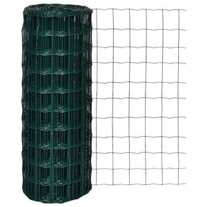 vidaXL Cl&ocirc;ture euro Acier 10 x 1,0 m Vert