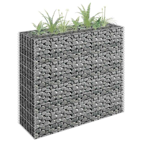 vidaXL Lit sur&eacute;lev&eacute; &agrave; gabion Acier galvanis&eacute; 90x30x90 cm