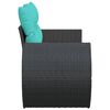 vidaXL Canap&eacute; de jardin avec coussins 2 places noir r&eacute;sine tress&eacute;e
