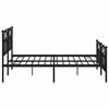 vidaXL Cadre de lit m&eacute;tal sans matelas avec pied de lit noir 183x213cm