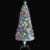 vidaXL Sapin de No&euml;l artificiel avec LED blanc 180 cm fibre optique