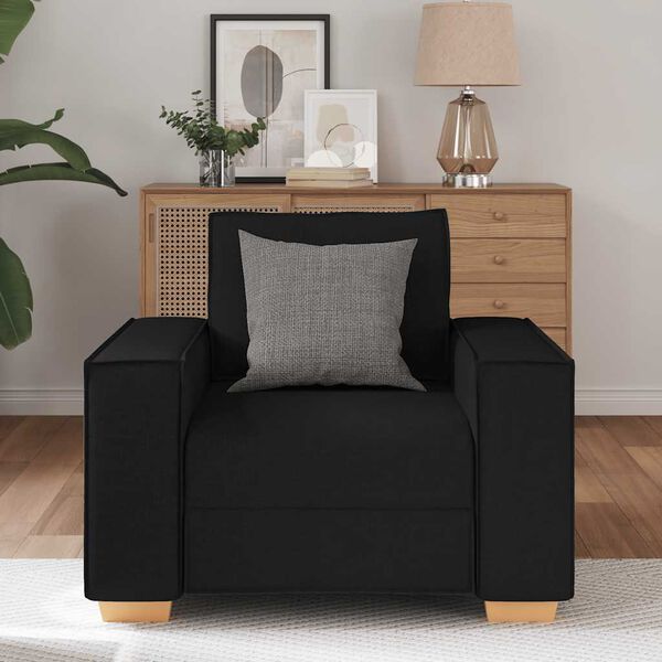 vidaXL Canapé Fauteuil Noir 60 cm Tissu