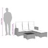vidaXL Salon de jardin 3 pcs avec coussins forme L gris r&eacute;sine tress&eacute;e
