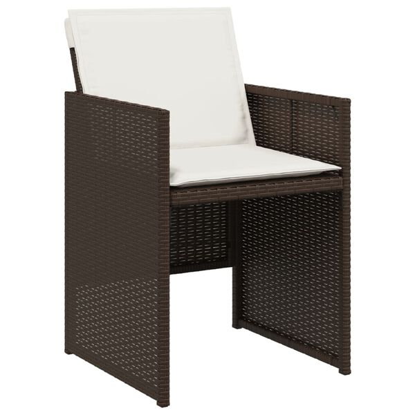 vidaXL Chaises de jardin avec coussins lot de 4 marron r&eacute;sine tress&eacute;e