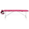 vidaXL Table de massage pliable 4 zones Aluminium Rose