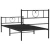 vidaXL Cadre de lit métal sans matelas avec pied de lit noir 100x190cm