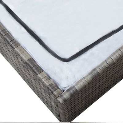 vidaXL Salon de jardin 2 pcs avec coussins Résine tressée Gris