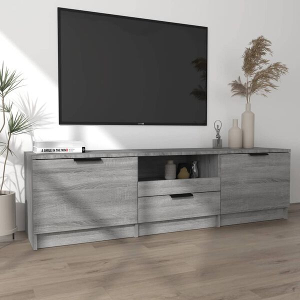 vidaXL Meuble TV Sonoma gris 140x35x40 cm Bois d'ing&eacute;nierie