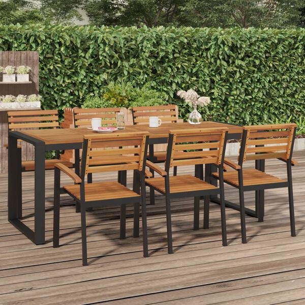 vidaXL Table de jardin et pieds en forme de U 200x90x75 cm bois acacia