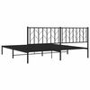 vidaXL Cadre de lit m&eacute;tal sans matelas avec t&ecirc;te de lit noir 193x203cm
