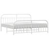 vidaXL Cadre de lit métal sans matelas et pied de lit blanc 193x203 cm