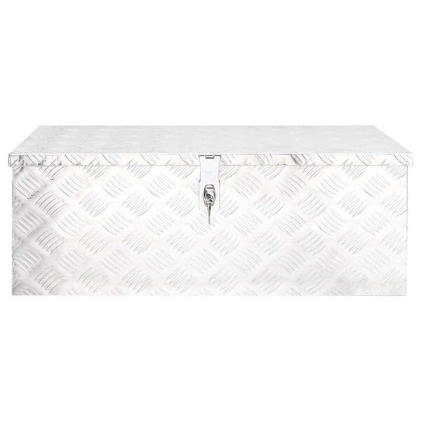vidaXL Bo&icirc;te de rangement Argent&eacute; 80x39x30 cm Aluminium