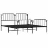 vidaXL Cadre de lit métal sans matelas avec pied de lit noir 183x213cm