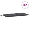 vidaXL Coussins de banc de jardin lot de 2 anthracite mélangé tissu