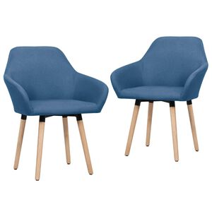 vidaXL Chaises à manger lot de 2 bleu tissu