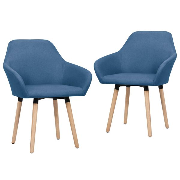vidaXL Chaises à manger lot de 2 bleu tissu