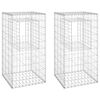 vidaXL Poteaux &agrave; panier de gabion 2 pcs 50x50x100 cm Fer