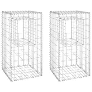 vidaXL Poteaux &agrave; panier de gabion 2 pcs 50x50x100 cm Fer