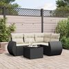 vidaXL Salon de jardin 5 pcs avec coussins noir r&eacute;sine tress&eacute;e