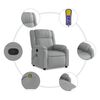 vidaXL Fauteuil de massage inclinable gris clair tissu