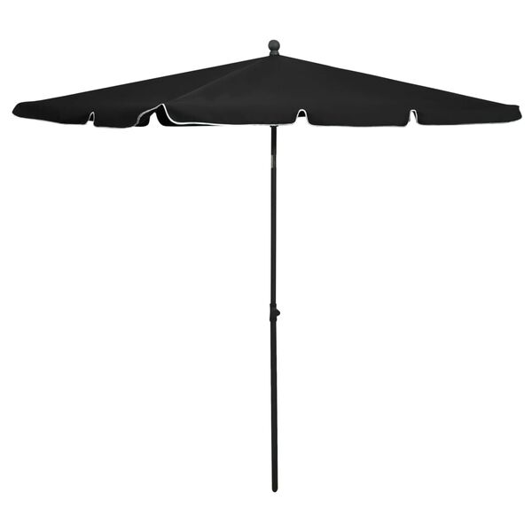 vidaXL Parasol de jardin avec m&acirc;t 210x140 cm Noir