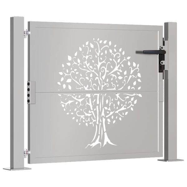 vidaXL Portail de jardin 100x100 cm en acier Corten avec motif arbre