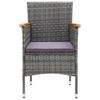 vidaXL Ensemble &agrave; manger de jardin 7 pcs Gris