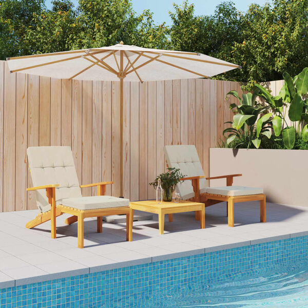 vidaXL Coussins de chaise longue lot de 2 cr&egrave;me tissu oxford