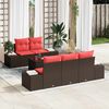 vidaXL Ensemble de canapé de jardin 6 pcs Marron polyrotin
