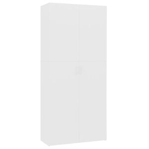 vidaXL Armoire &agrave; chaussures Blanc 80 x 35,5 x 180 cm Bois d'ing&eacute;nierie