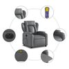 vidaXL Fauteuil inclinable de massage électrique gris similicuir