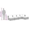 vidaXL Salon de jardin 5 pcs avec coussins R&eacute;sine tress&eacute;e Gris