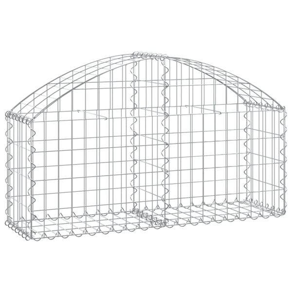 vidaXL Panier de gabions arqu&eacute; 100x30x40/60 cm Fer galvanis&eacute;