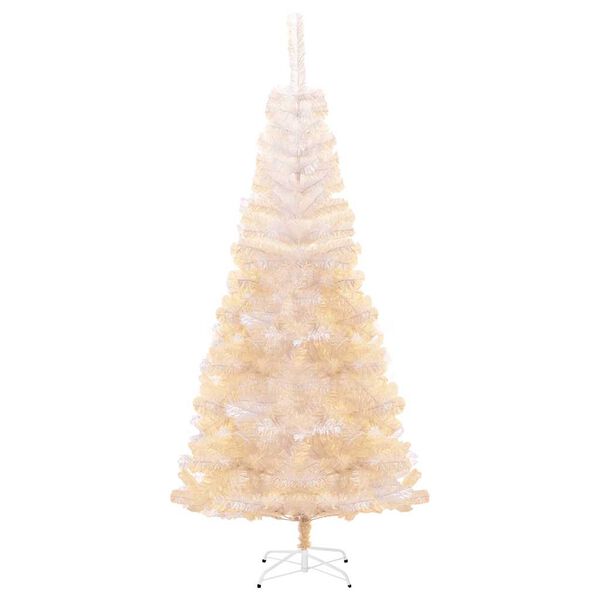 vidaXL Sapin de No&euml;l artificiel pointes iridescentes Blanc 180 cm PVC