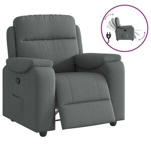 vidaXL Fauteuil inclinable Gris fonc&eacute; Tissu