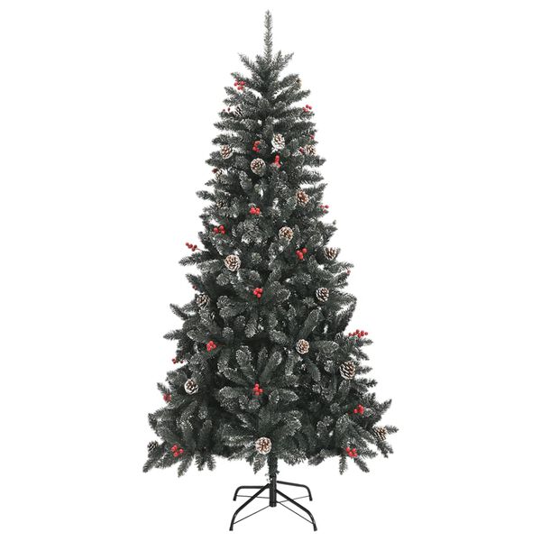 vidaXL Sapin de No&euml;l artificiel avec support Vert 210 cm PVC