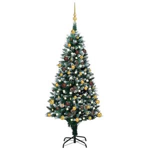 vidaXL Arbre de No&euml;l artificiel avec LED/boules pommes de pin 210cm